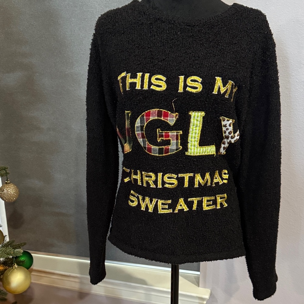 Holiday Time Black Festive Sweater